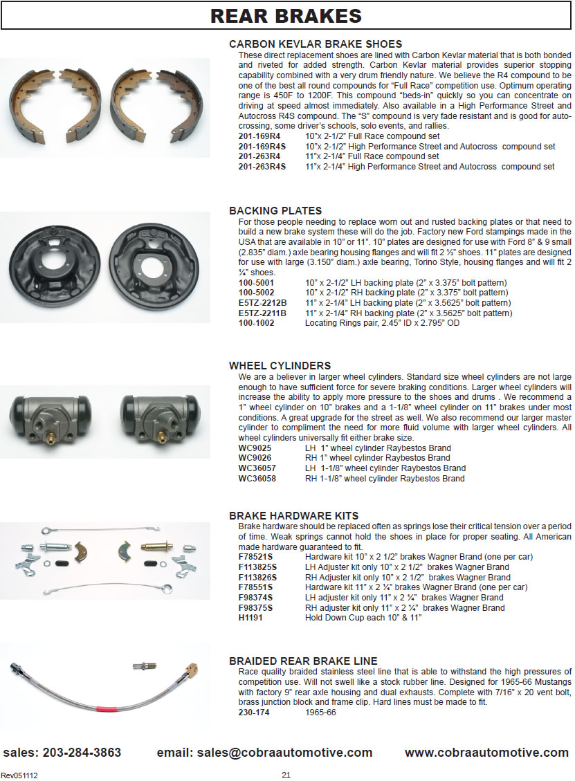 Rear Brakes - catalog page 21